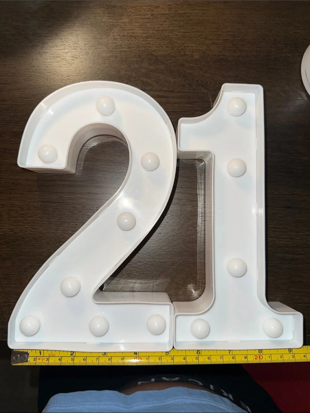 Birthday White Light-Up Marquee Numbers 2 & 1 #21 or #12